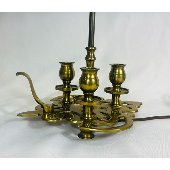 Prestigious Chapman Brass Bouillotte Table Lamp Candelabra  Dual Light 1972 - Picture 5 of 14